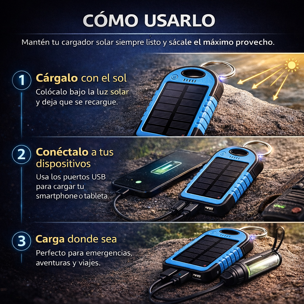 Solarix™ Cargador Solar Portátil