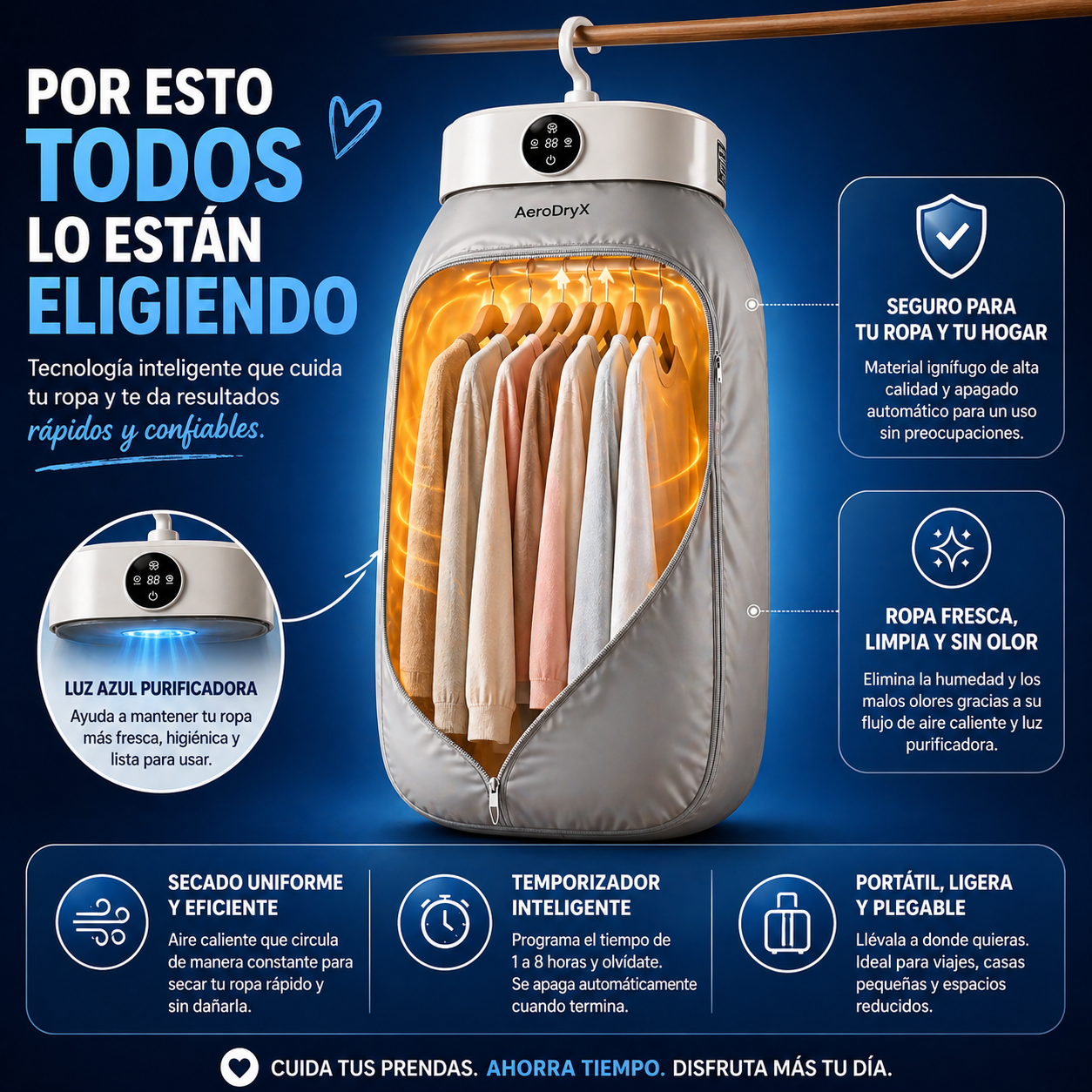 AirDry Pro™ | Secadora de Ropa Portátil