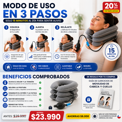NeckRelief™ Pro | Cojín Inflable de Alivio Cervical