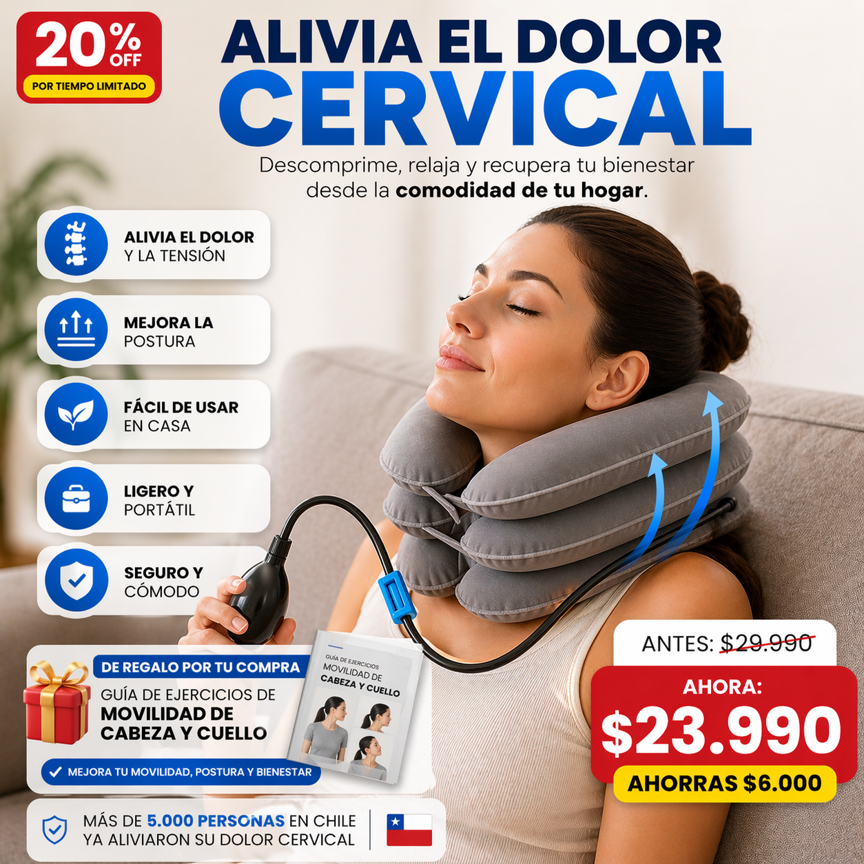 NeckRelief™ Pro | Cojín Inflable de Alivio Cervical