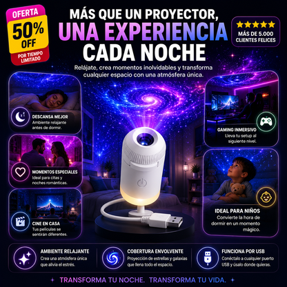 NovaDream™ | Proyector de Galaxias y Estrellas USB