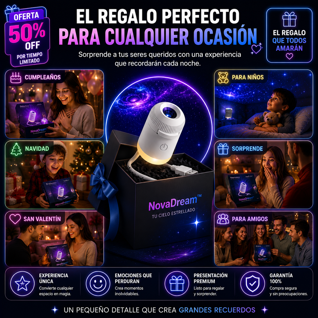NovaDream™ | Proyector de Galaxias y Estrellas USB