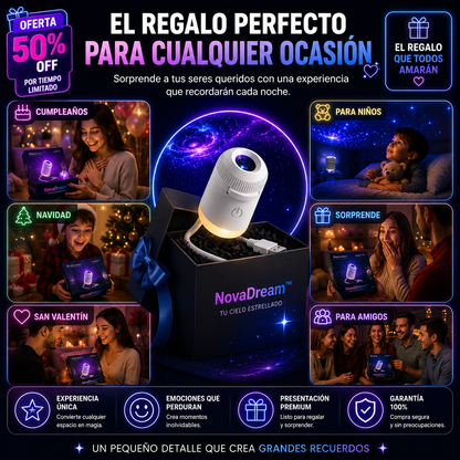 NovaDream™ | Proyector de Galaxias y Estrellas USB