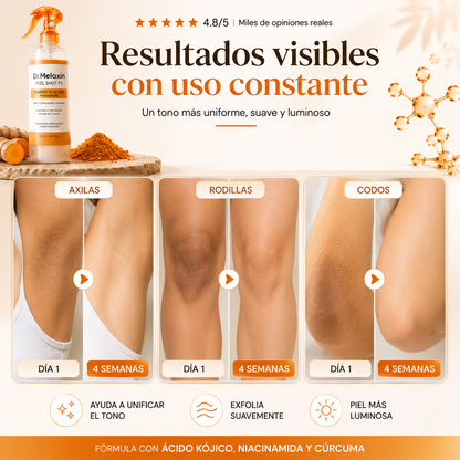 Dr. Melaxin Peel Shot PS Spray Exfoliante Corporal con Ácido Kójico, Cúrcuma y Niacinamida 200 ml