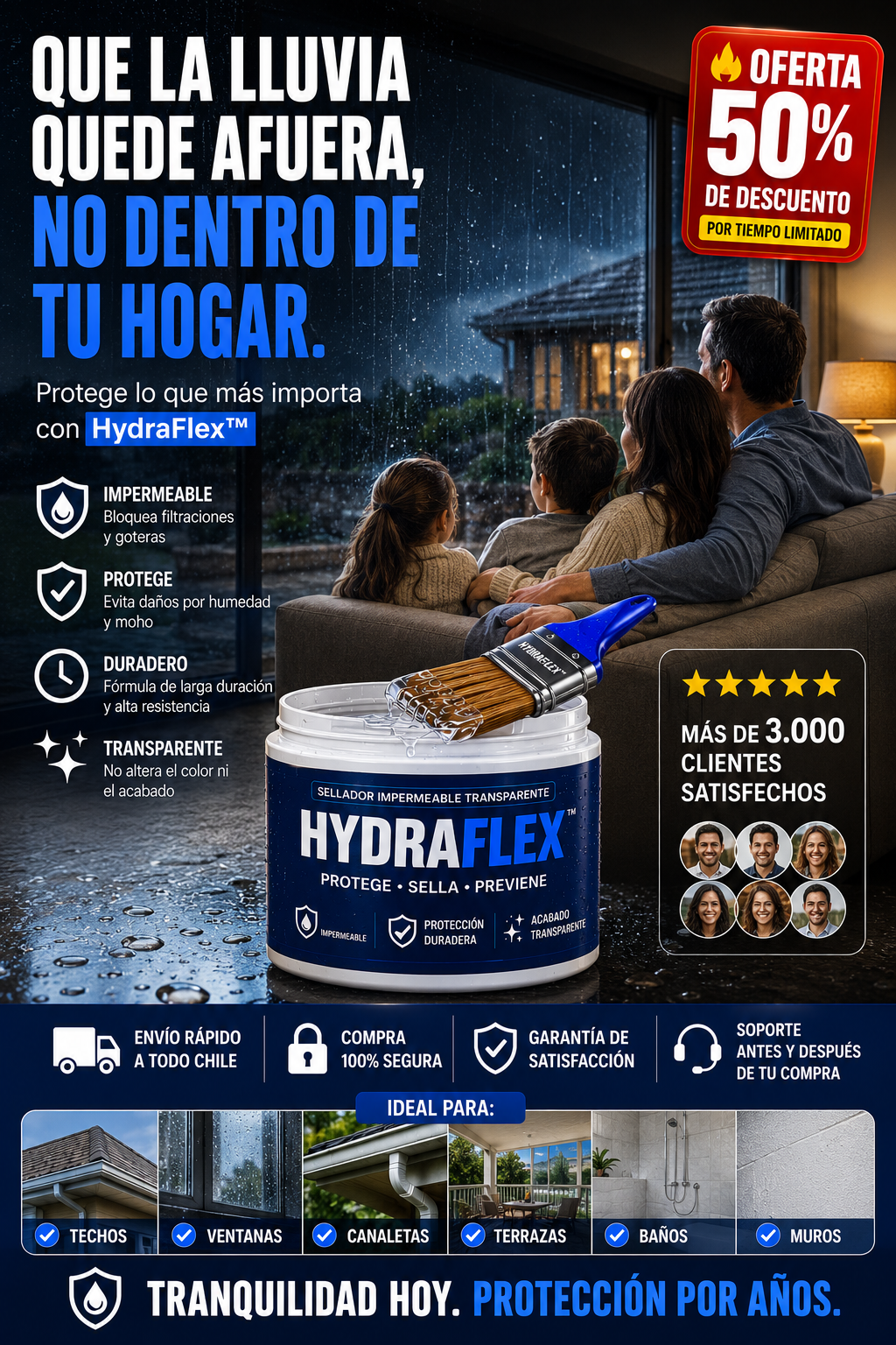 HydraFlex™ Sellador Impermeable Transparente