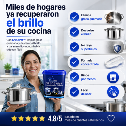 ShinePot™ | Pasta Limpiadora Premium para Ollas y Acero Inoxidable